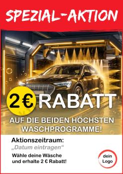 Waschrabatt 2 Euro zweihöchste Programme ▼Sofort-Download