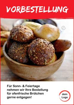 Brötchen an Sonntagen und Feiertagen - Plakat-Sonntag-Feiertag-Weihnachten-Pfingsten-Ostern