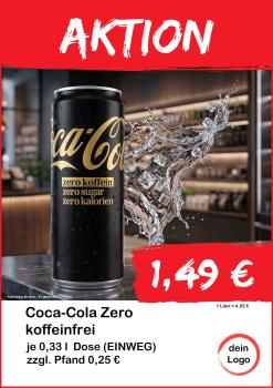 Coca Cola Zero koffeinfrei 330ml Dose ▼Sofort-Download