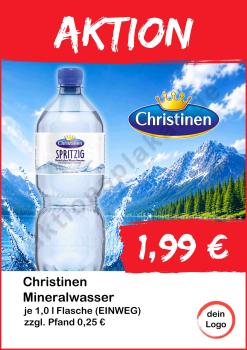 Christinen Wasser spritzig 1000ml Flasche  ▼Sofort-Download