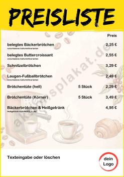 Preisliste Bistro bis 10 Artikel  ▼Sofort-Download