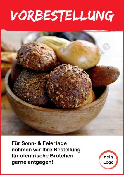 Brötchen an Sonntagen und Feiertagen - Plakat-Sonntag-Feiertag-Weihnachten-Pfingsten-Ostern