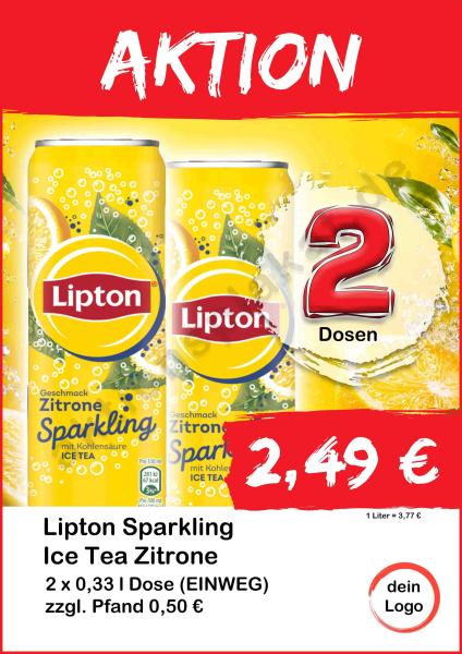 Lipton Sparkling IceTea Zitrone 2x330ml Dose ▼Sofort-Download