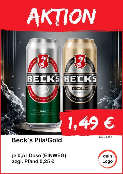 Becks Pils Gold 500ml Dose ▼Sofort-Download